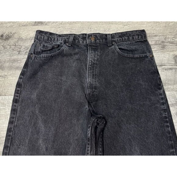 Vintage Levis 554 Denim Jeans Mens 38x30 Black Relaxed Baggy Distressed USA 90s - Picture 5 of 14